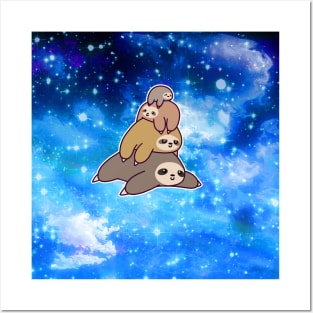 Sloth Stack Night Sky Posters and Art